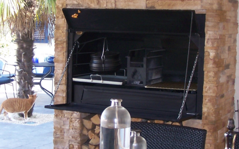 Barbecue encastrable au bois Braai Afrique du Sud