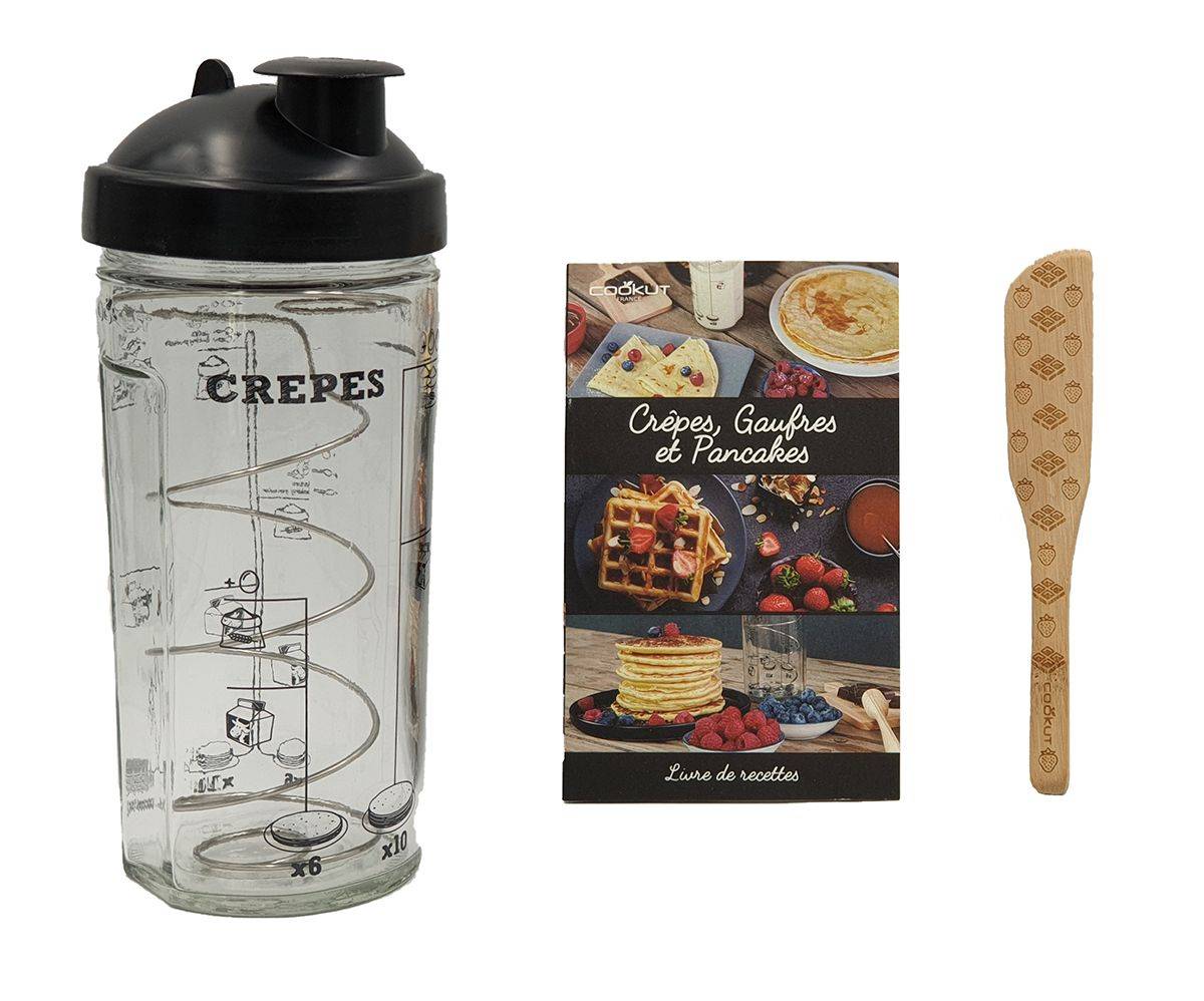 Coffret Miam shaker crêpes gaufres pancakes Cookut