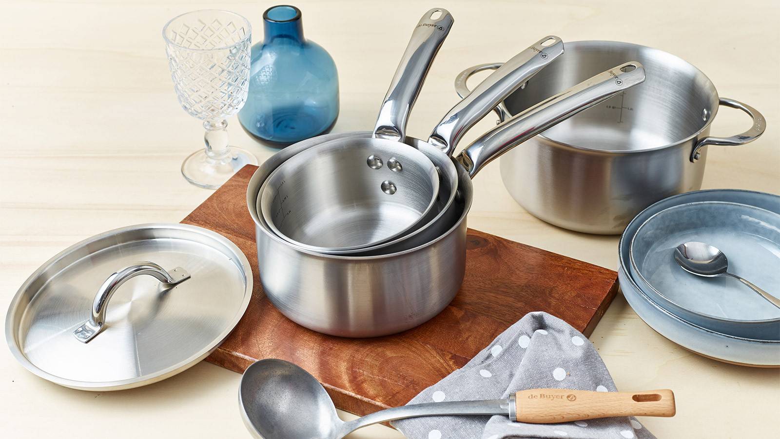 Collection casseroles sauteuses faitouts inox multiplis De Buyer