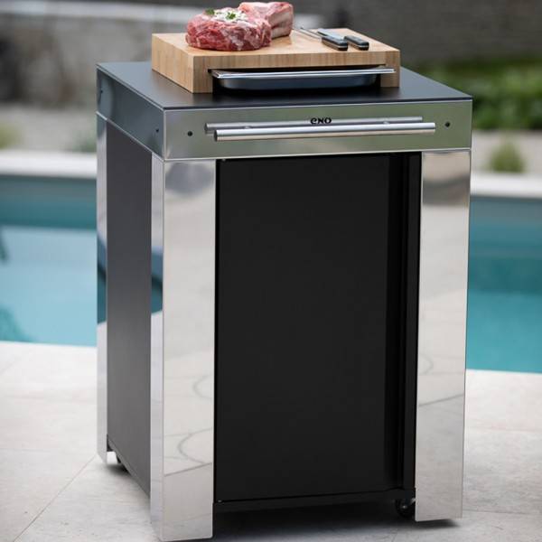 Desserte inox et acier 60 x 60 cuisine d'été ENO