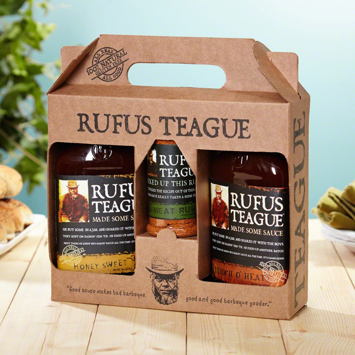 Coffret cadeau fête des pères sauces barbecue américaines Rufus Teague Lyon
