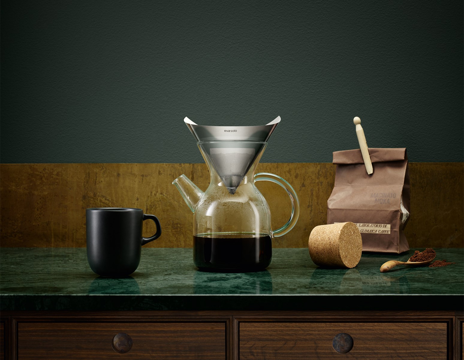 cafetiere verre avec filtre Eva Solo Arnas